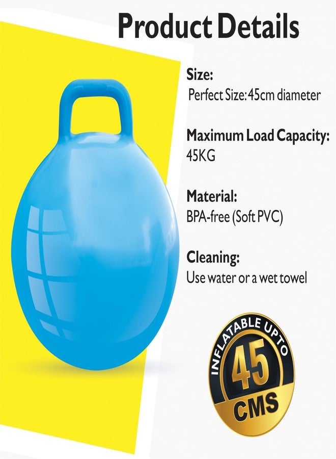 Redvant كرة ريدفانت للقفز والجلوس للأطفال - لعبة قفز داخلية وخارجية، كرات مطاطية متينة قابلة للارتداد (مقاس 45 سم/18 بوصة، متعددة الألوان) (مع مضخة هواء يدوية) - Image 2